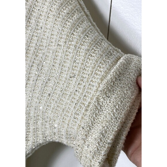 Nic + Zoe Women's Glow For It Sequin Sweater Cream Size XL NWOT - Picture 5 of 7